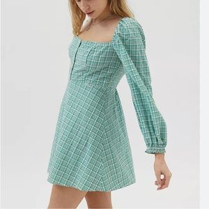 Urban Outfitters Plaid Long Sleeves Dress